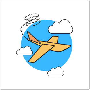 Airplane and Clouds Posters and Art